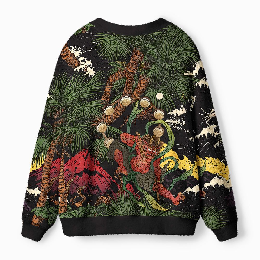 Kyoto-Lion Japanese Yokai Ugly Cardigan Sweater