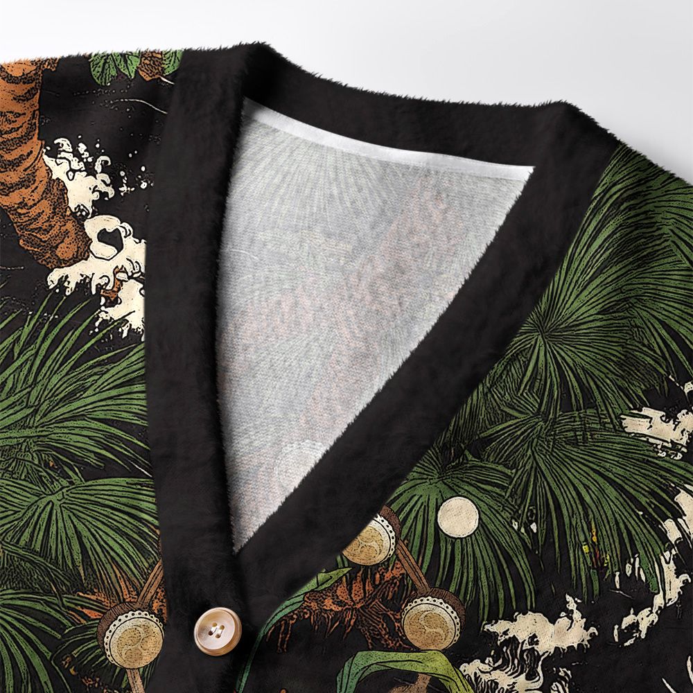 Kyoto-Lion Japanese Yokai Ugly Cardigan Sweater