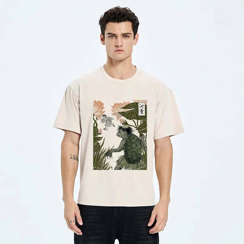 Kyoto-Lion Japanese Monster Kappa Washed T-Shirt