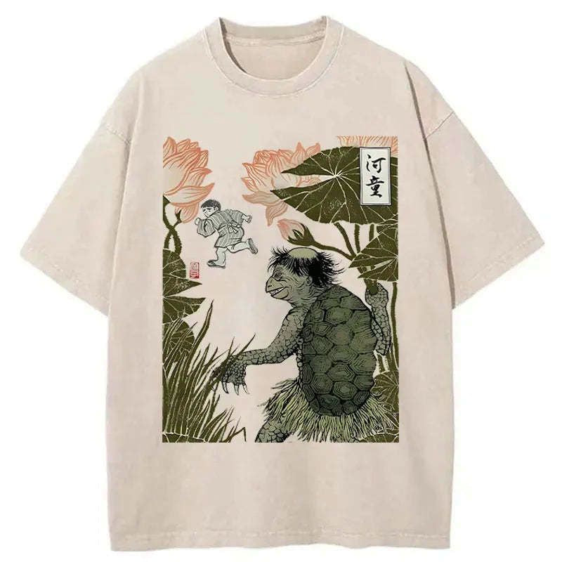 Kyoto-Lion Japanese Monster Kappa Washed T-Shirt