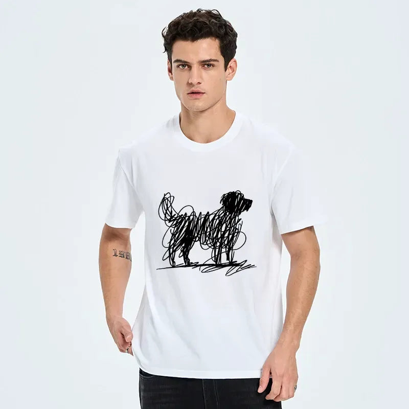 Kyoto-Lion Scribble Dog Art Funny Vibe Classic T-Shirt