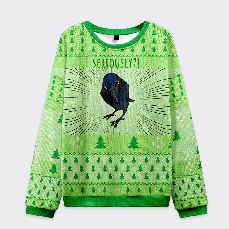 Kyoto-Lion Raven's Question Christmas Ugly Sweatshirt