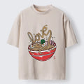 Kyoto-Lion Ramen Noodles Spell Love Graphic Washed T-Shirt