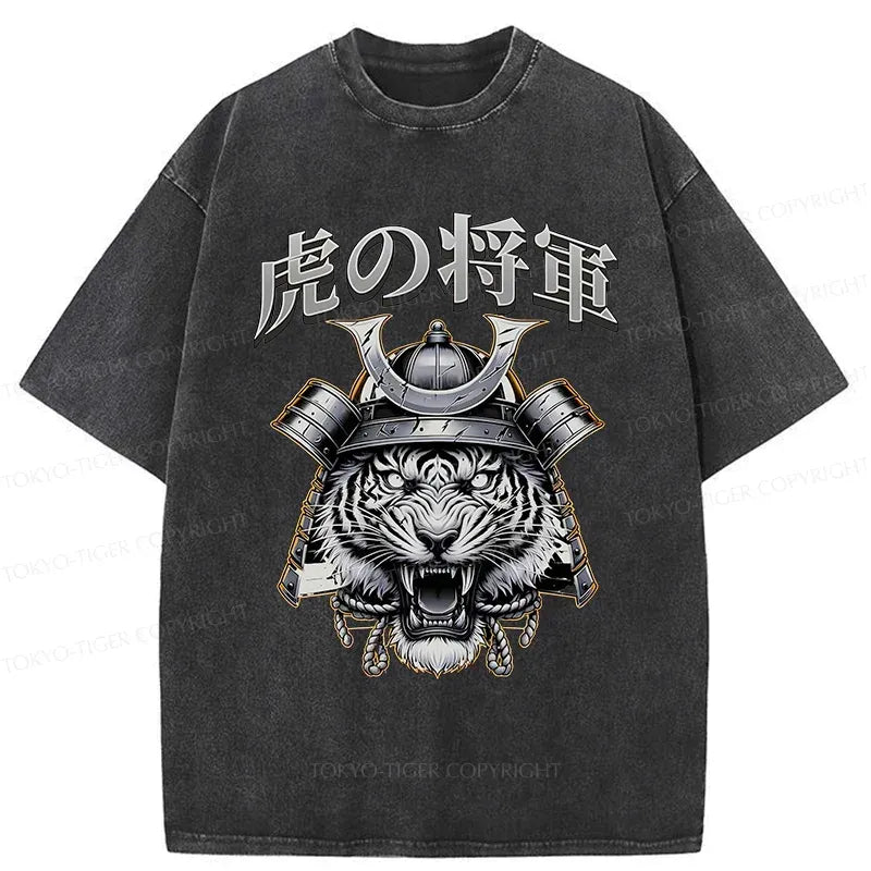 Japanese Tiger Washed T-Shirt for Daily Wear