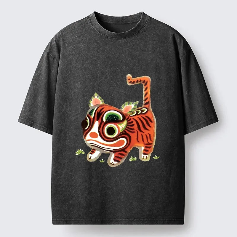 Hand Painted Lucky Tiger Tee for Gift Idea
