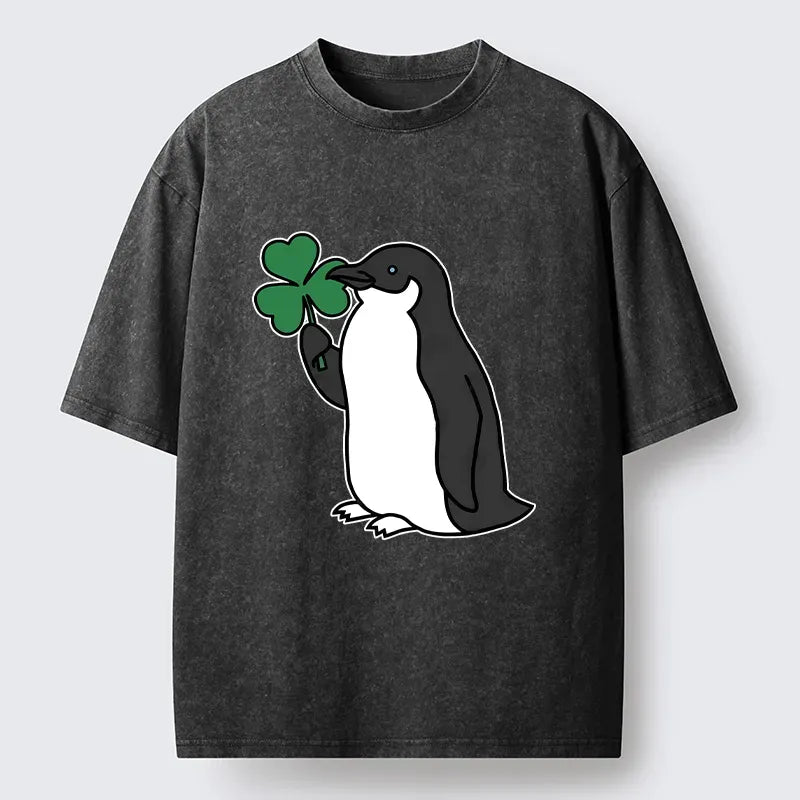 penguin clover design t-shirt gift idea