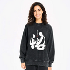 Japanese Zen Washed Sweatshirt for Everyday Wear
