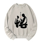 Japanese Zen Washed Sweatshirt for Everyday Wear