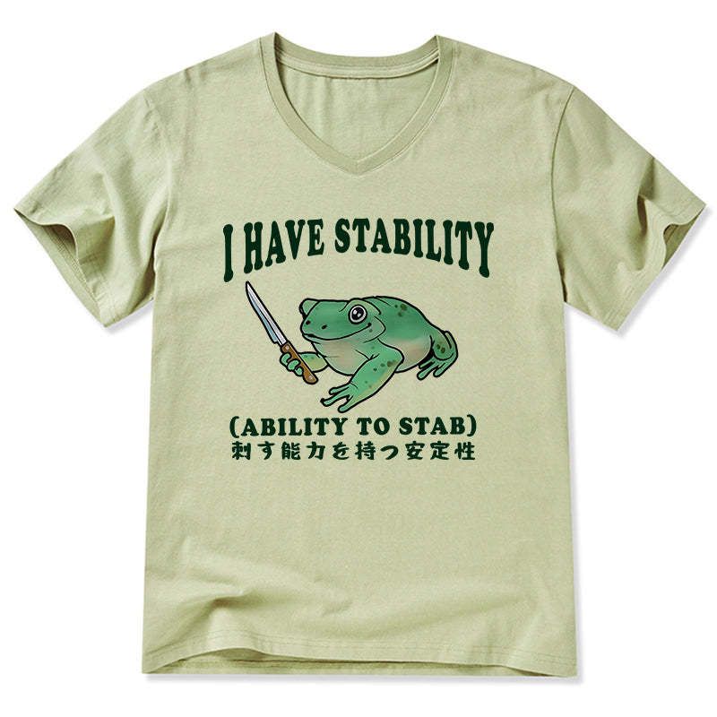 Kyoto-Lion Mentally Stable Assassin Frog V-Neck Classic T-Shirt