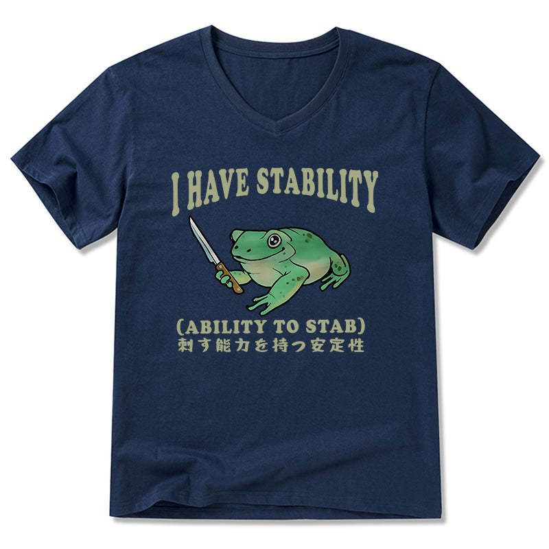 Kyoto-Lion Mentally Stable Assassin Frog V-Neck Classic T-Shirt