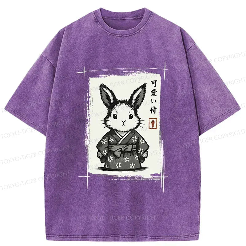 Japanese Woodcut Bunny T-Shirt for Summer