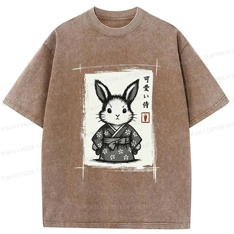 Japanese Woodcut Bunny T-Shirt for Summer