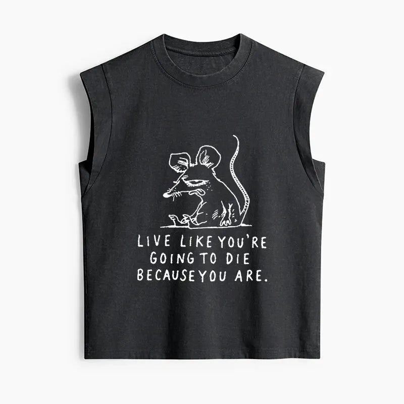 Kyoto-Lion Funny Meme Sarcastic Rat Life Truth Women's Washed Tank Tops