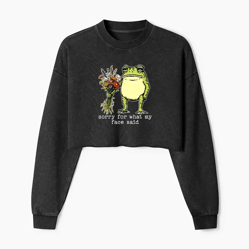 vintage Kyoto style crop top sweatshirt