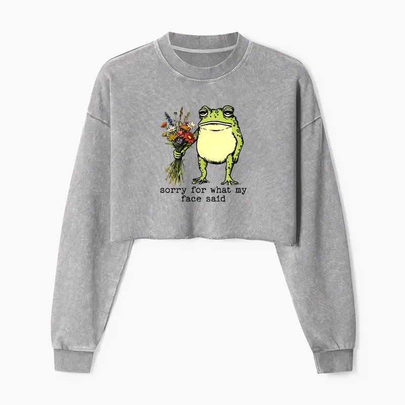 vintage Kyoto style crop top sweatshirt