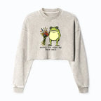 Japanese washed crop sweatshirt for women