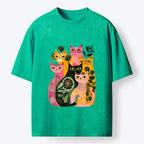 Japanese Vintage Washed Cat T-Shirt Unisex