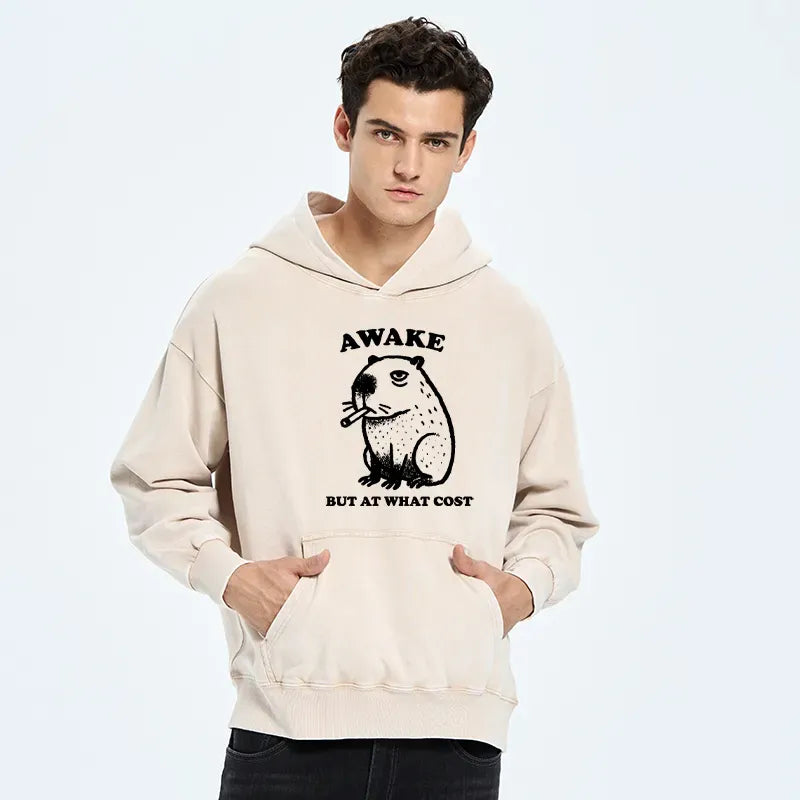 Kyoto-Lion Smoking Capybara Washed Hoodie