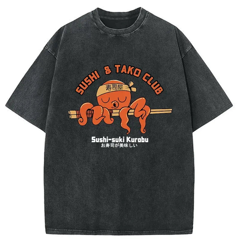 Retro Kyoto Lion Washed T-Shirt for Streetwear