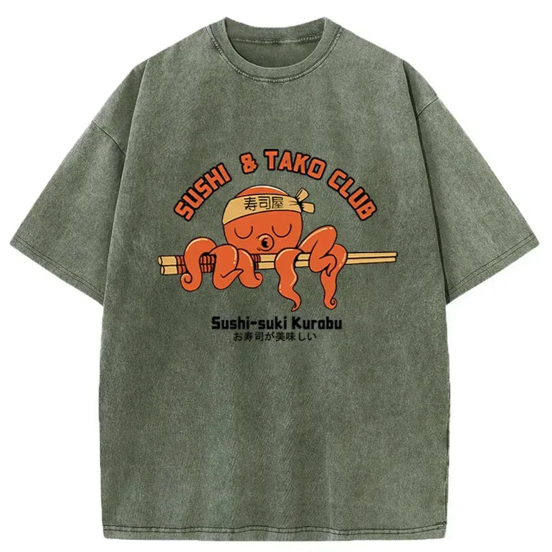Japanese Octopus Sushi T-Shirt for Summer