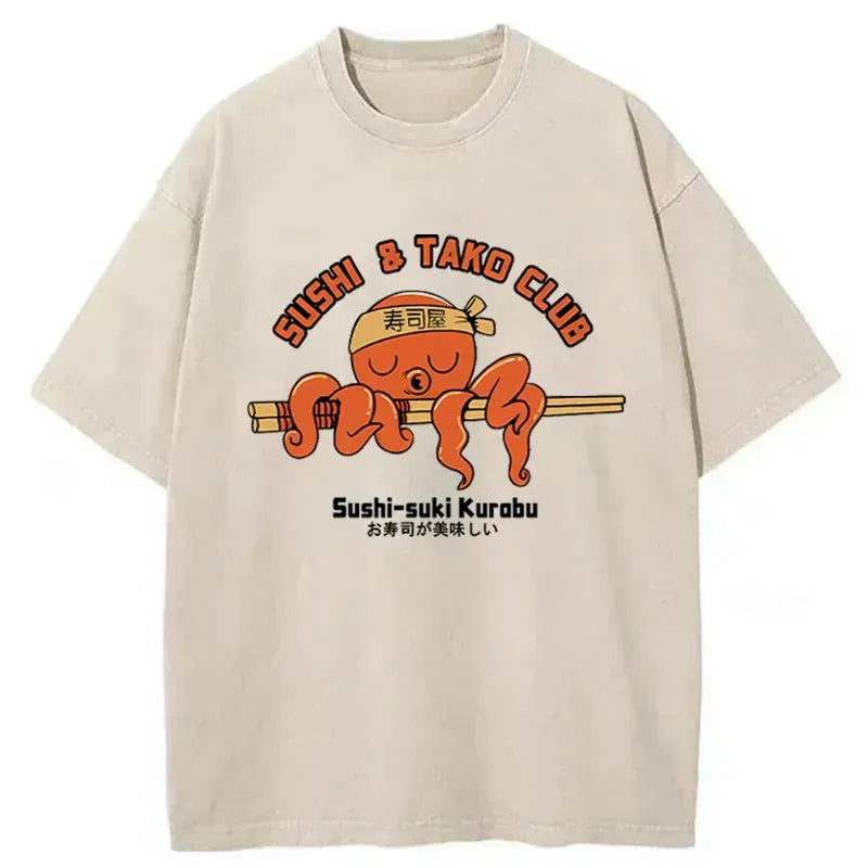 Japanese Octopus Sushi T-Shirt for Summer