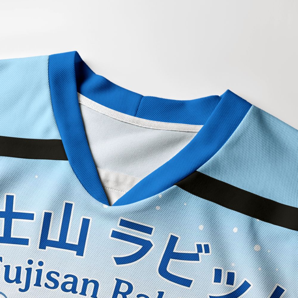 Kyoto-Lion Japanese Ukiyo-e Mount Fuji Rabbit Long-Sleeve Hockey Jersey