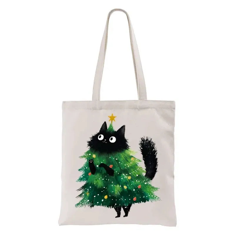 Kyoto-Lion Christmas Tree Cat Japan Tote Bag