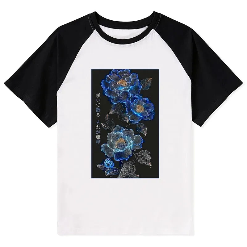 Kyoto-Lion The Sea Of Flowers In The Darkness Raglan T-shirt