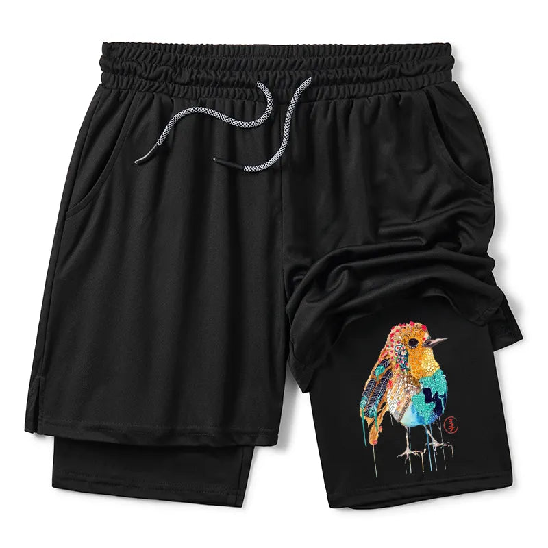 Kyoto-Lion Sparkly Wild Bird Training Shorts