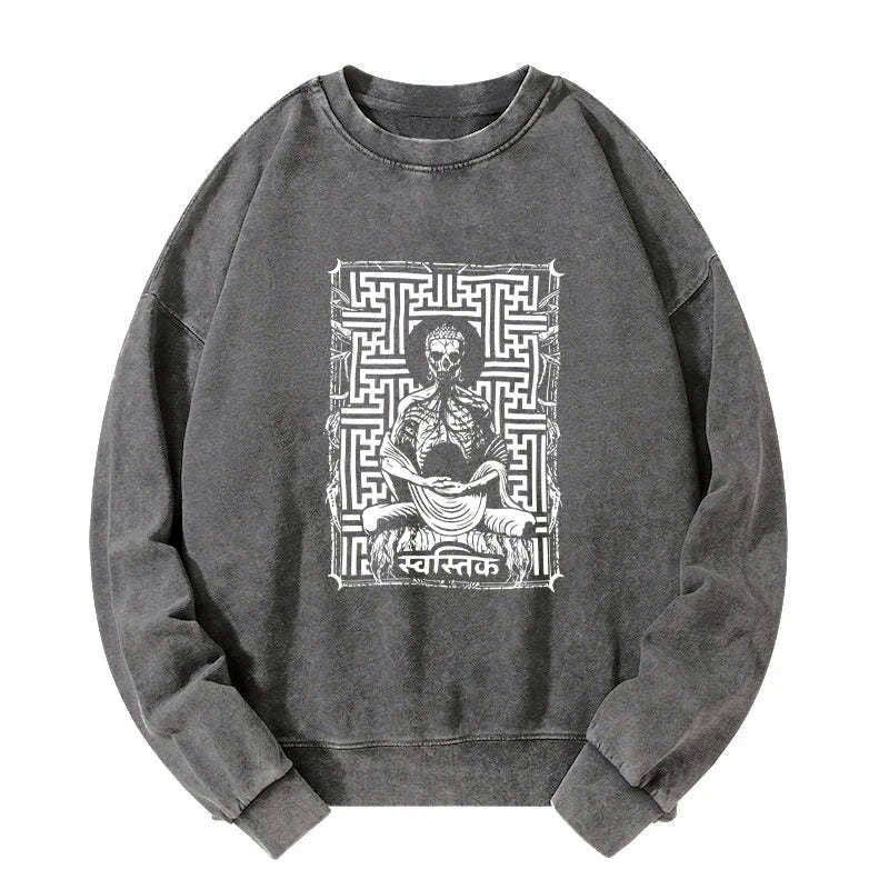 Japanese Buddha graphic sweatshirt for men