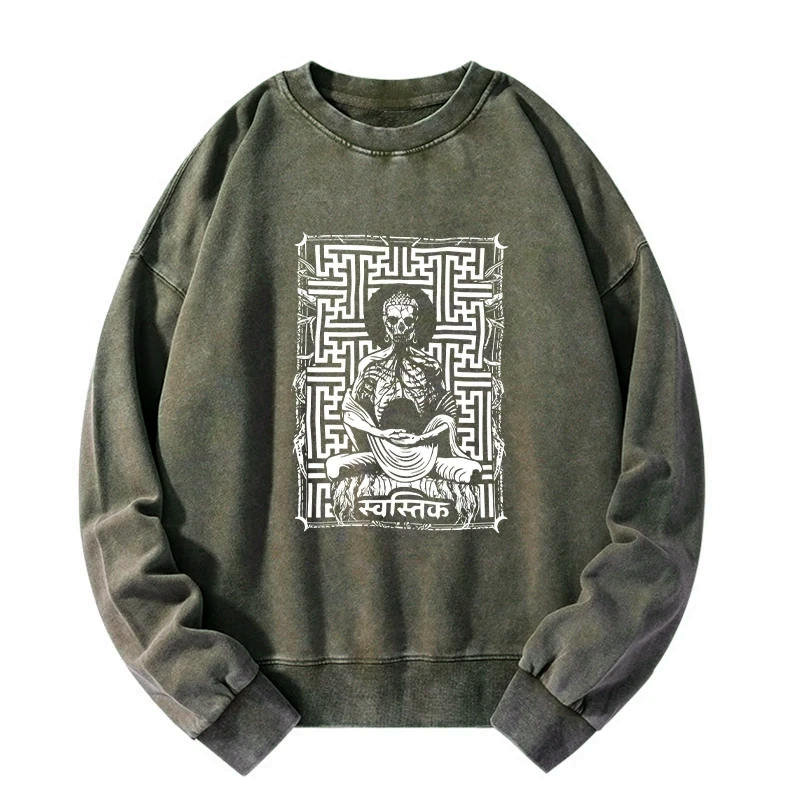 Japanese Buddha graphic sweatshirt for men