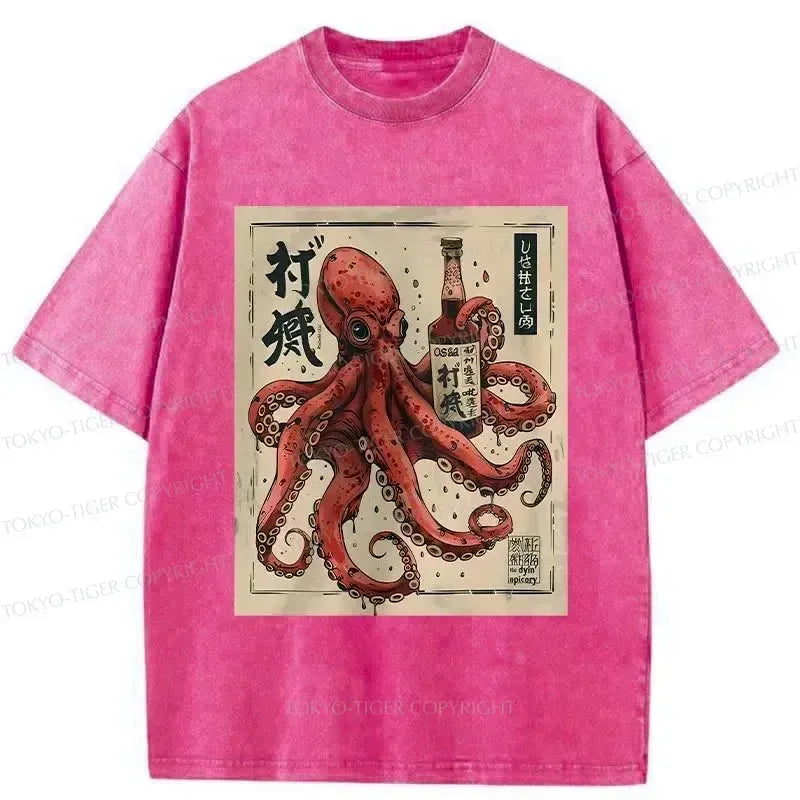 Kyoto-Lion Osaka Sak¨¦ Octopus Washed T-Shirt