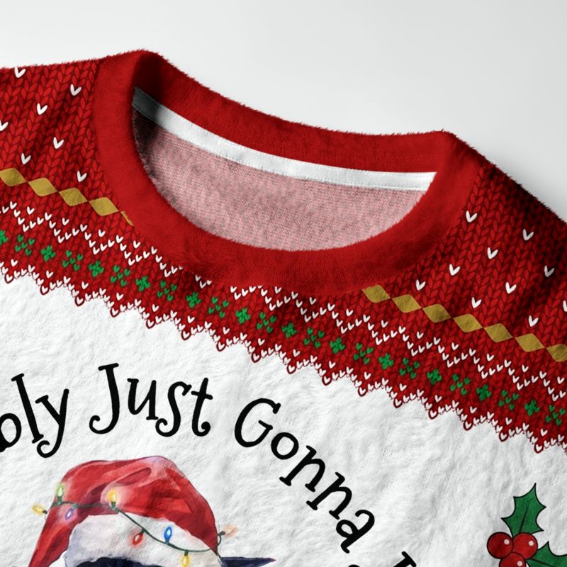 Kyoto-Lion Tired Christmas Cat Meme Fuzzy Christmas Ugly Sweatshirt