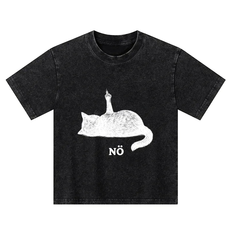 Kyoto Lion Cat Kids Washed T-Shirt