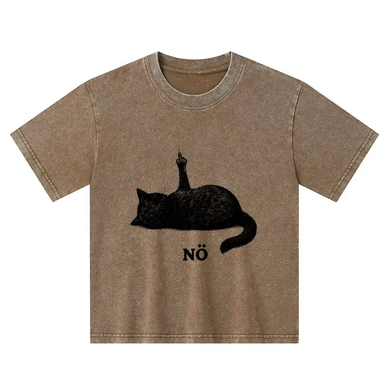 Kyoto Lion Cat Kids Washed T-Shirt