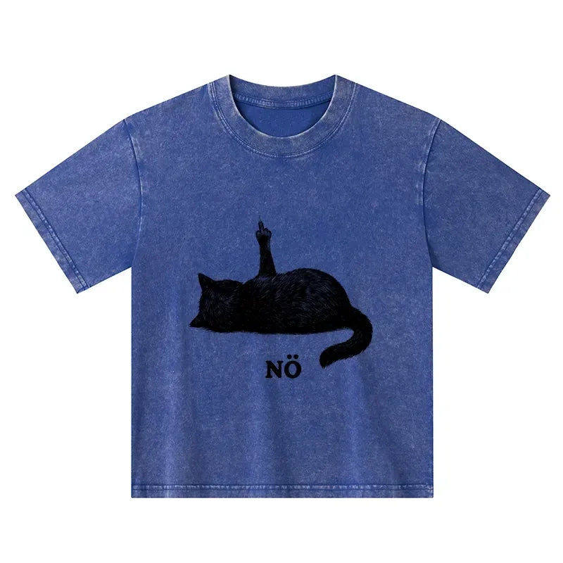 Washed Cat T-Shirt for Summer