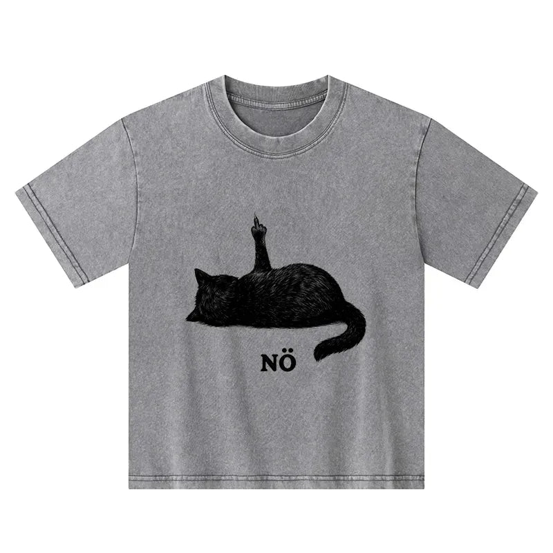 Kyoto Lion Cat Kids Washed T-Shirt
