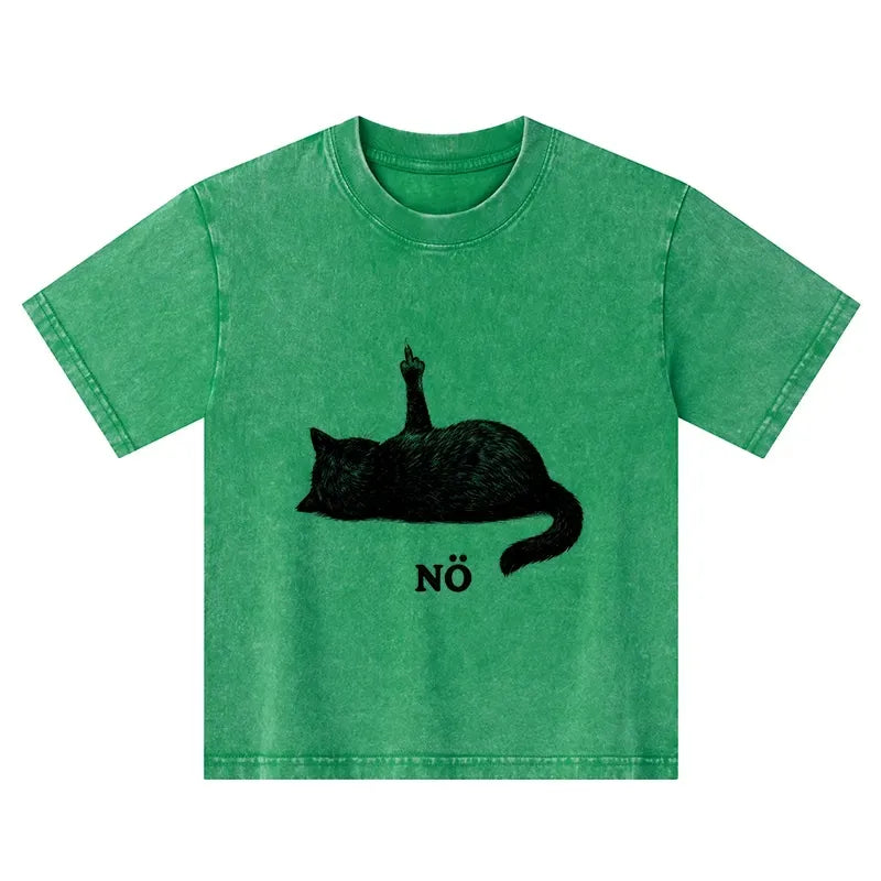 Kyoto Lion Cat Kids Washed T-Shirt