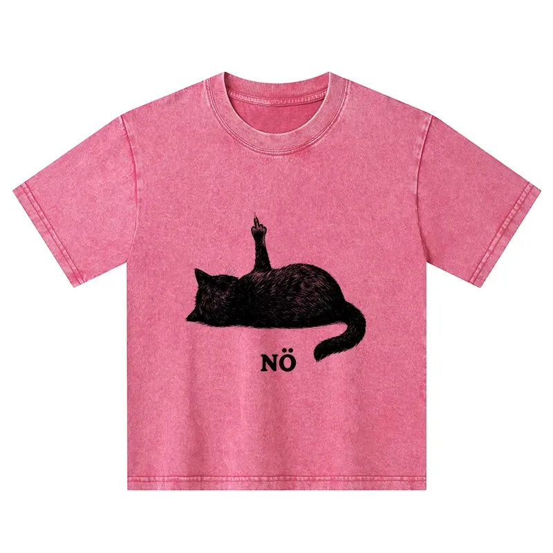 Kyoto Lion Cat Kids Washed T-Shirt