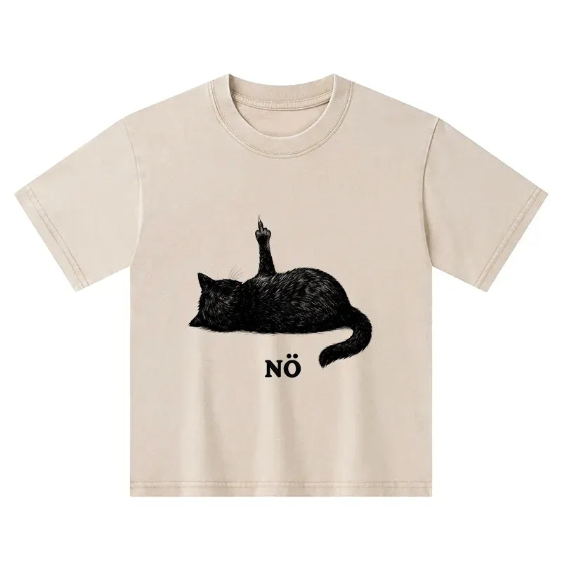 Washed Cat T-Shirt for Summer