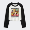 womens vintage crop top with raglan sleeves