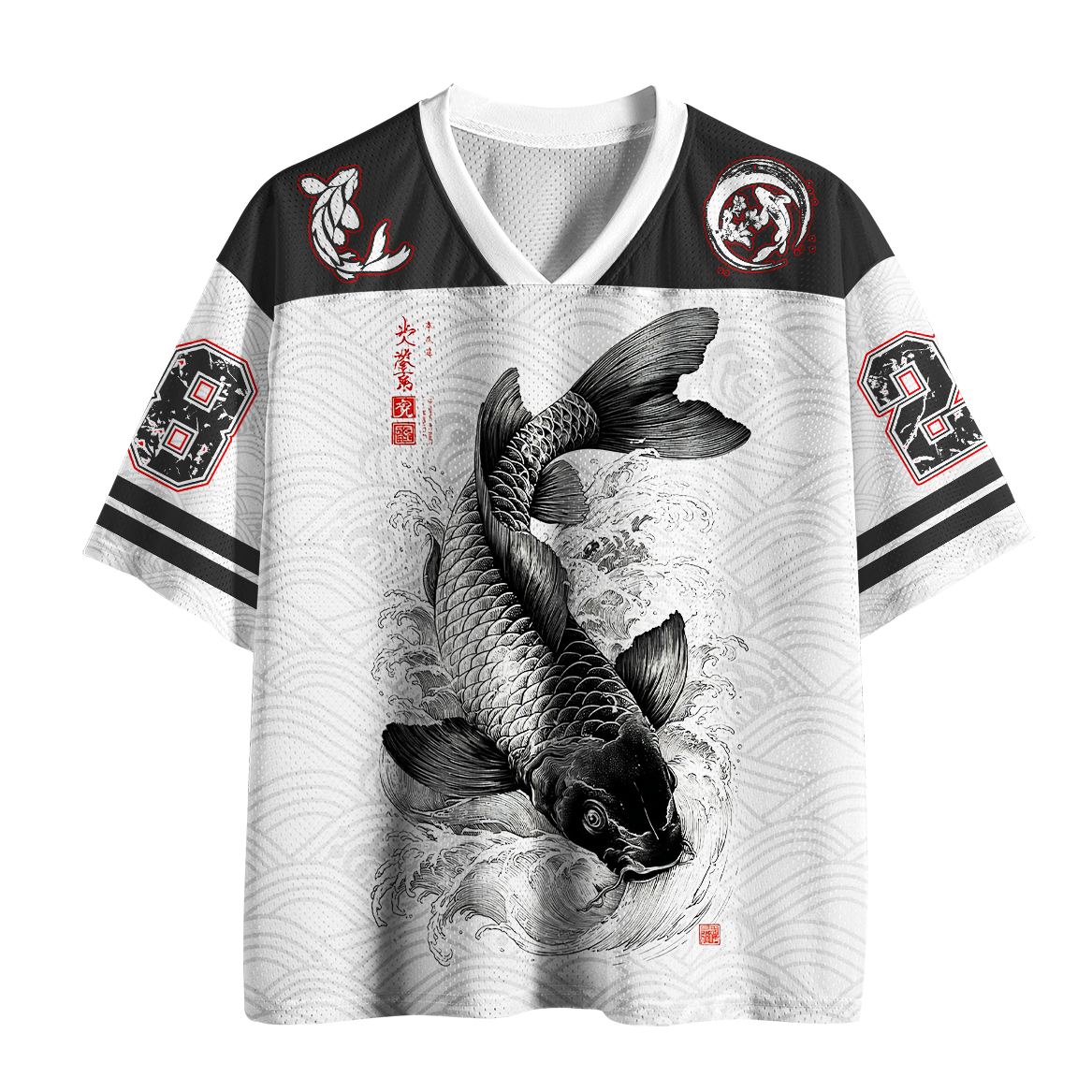 Kyoto-Lion Koi Fish Wave Mesh Jersey