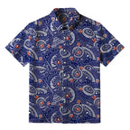 Japanese Retro Button-up Shirt for Vacation