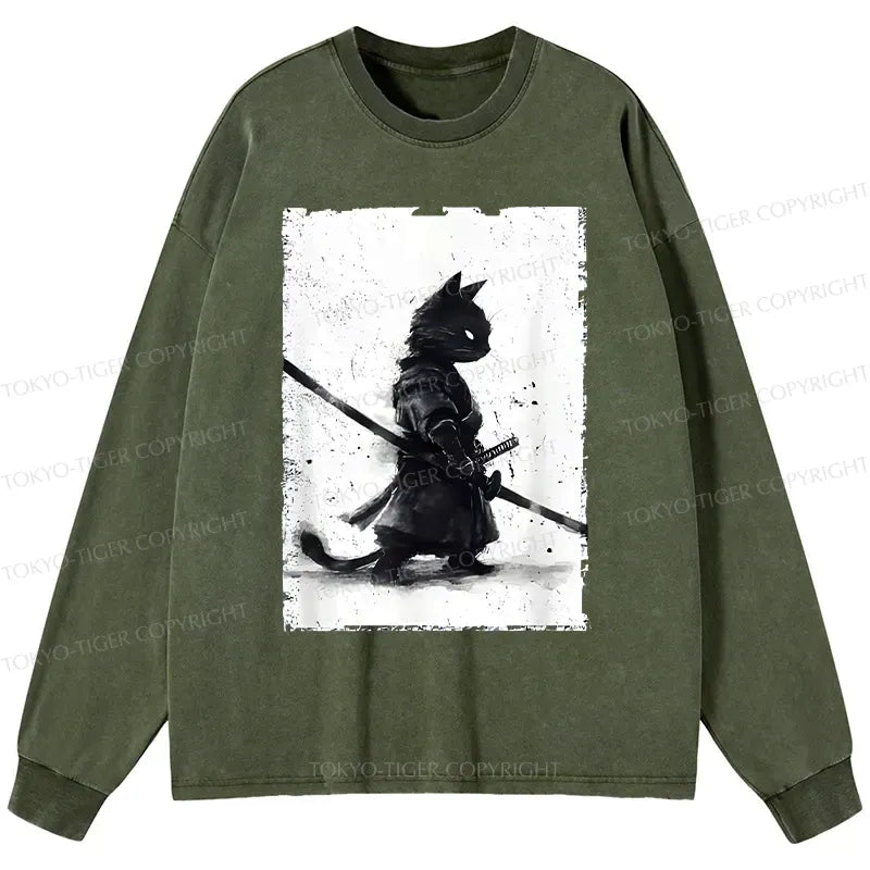 Comfortable Japanese Cat Samurai Shirt for Daily Wear