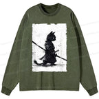 Comfortable Japanese Cat Samurai Shirt for Daily Wear