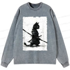 Comfortable Japanese Cat Samurai Shirt for Daily Wear