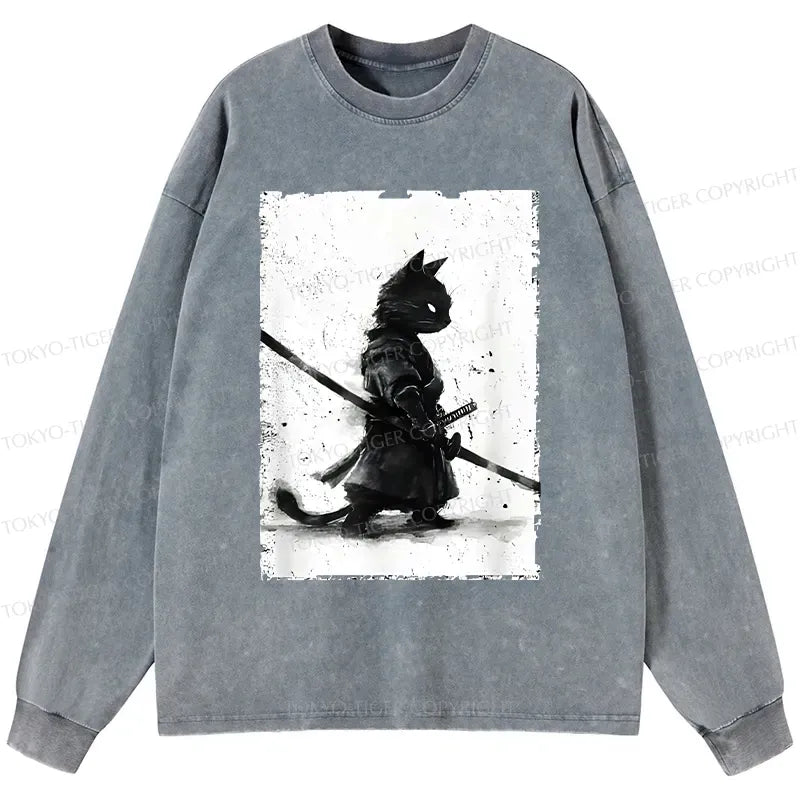 Comfortable Japanese Cat Samurai Shirt for Daily Wear