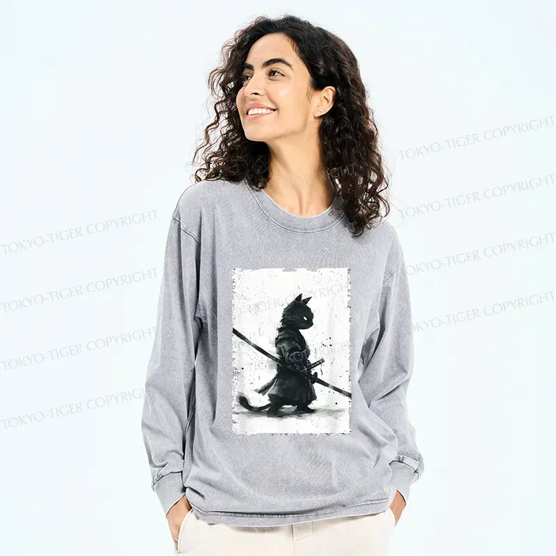 Comfortable Japanese Cat Samurai Shirt for Daily Wear