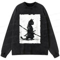 Japanese Samurai Cat Long Sleeve T-Shirt