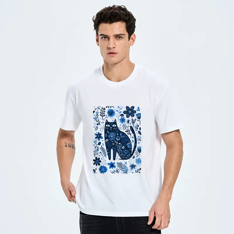 Kyoto-Lion A Cat Among Flowers Classic T-Shirt